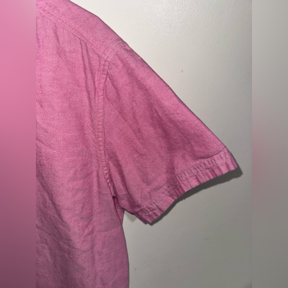 Free Planet Mens Pink Short Sleeve Button Up Size Large - Picture 5 of 7